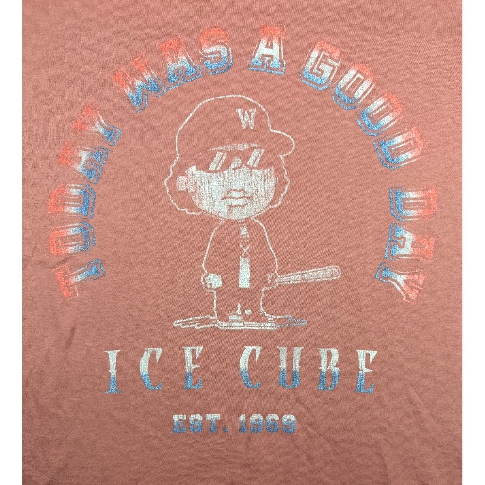 Ice Cube Today Was A Good Day Graphic T-Shirt Red Crew Neck Short Sleeve Size M